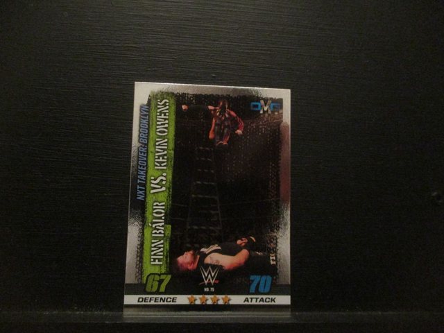 Finn Balor VS. Kevin Owens - OMG Slam Attax 10th Edition Original Trading Card #75