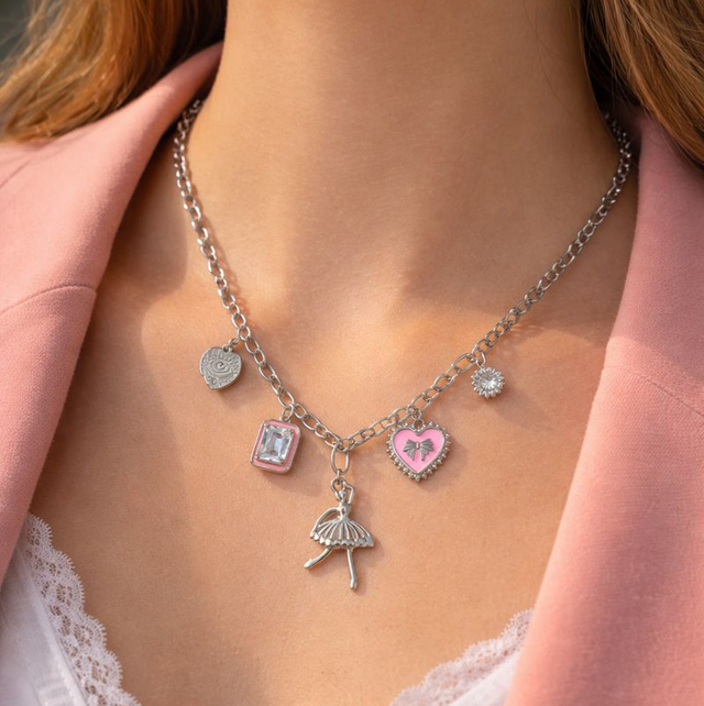 Ketting ballerina zilver 