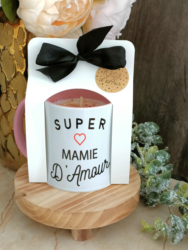 Bougie mug "Super Mamie d'Amour"