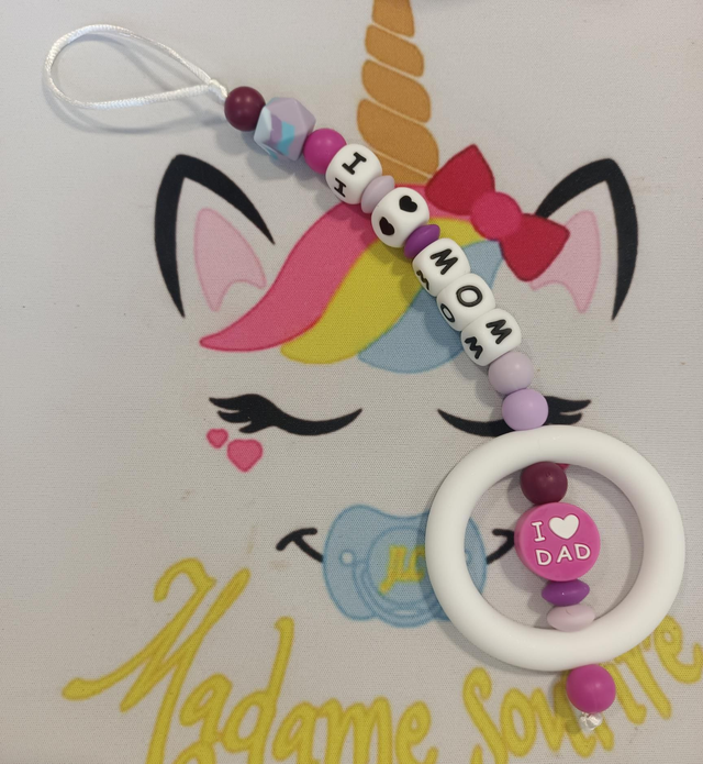 Attache tétine dentition I love Dad 