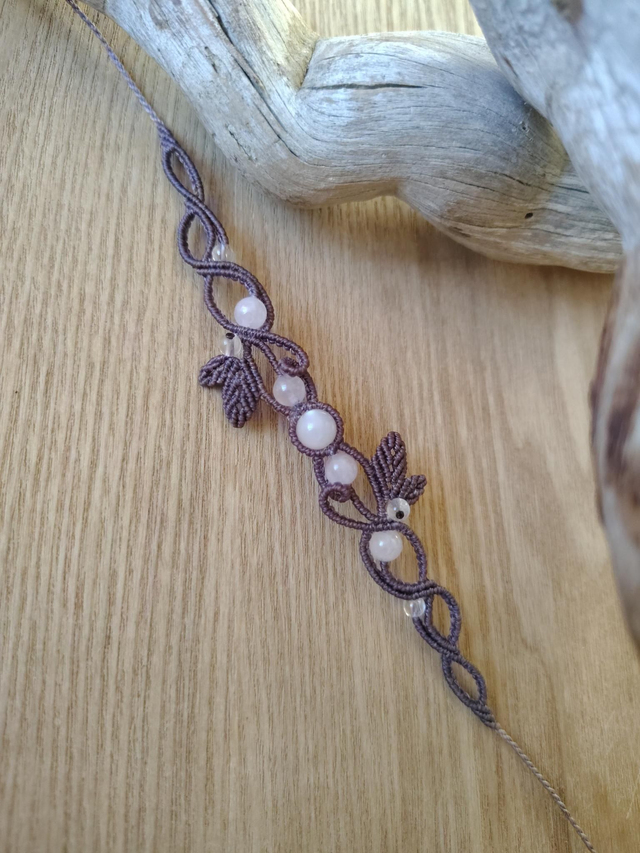 Bracelets feuilles en macramé