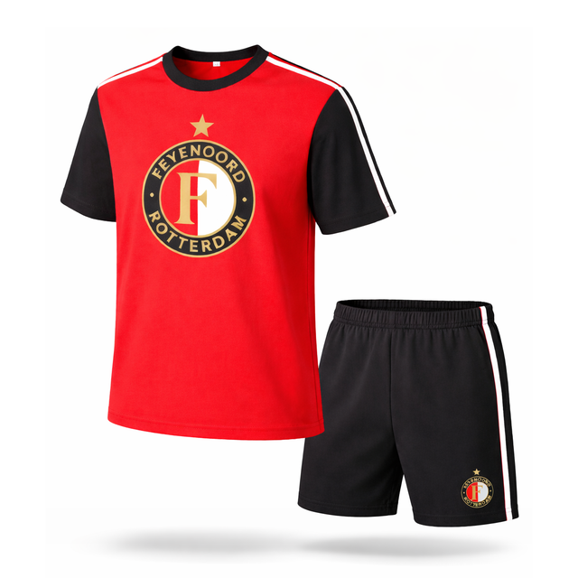 Feyenoord Shortama Junior - Logo Ster - Rood/Zwart