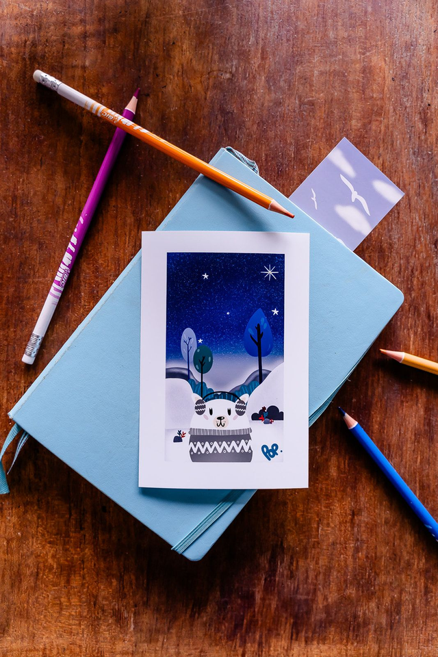 Illustration 10x15 - Pop à la neige