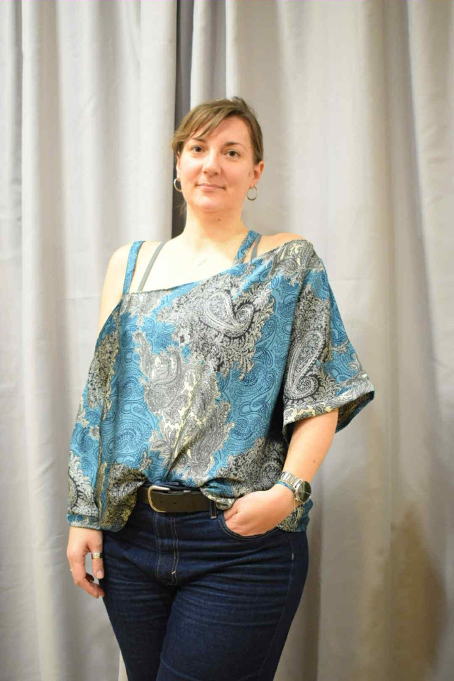 Top Noémie - 100 % soie - imprimé cachemire