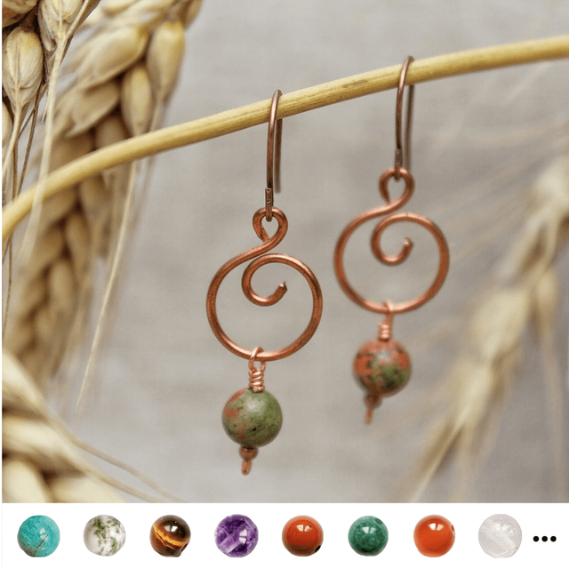 Boucle spirale en cuivre