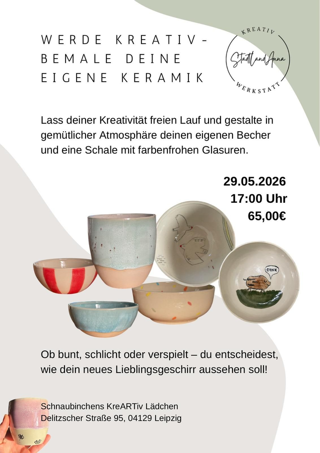 Workshop Keramik bemalen mit Anna