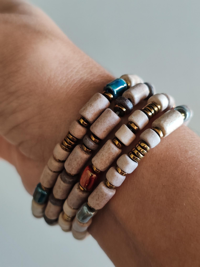 Antik Faroa - Bracelet Greige & Turquoise