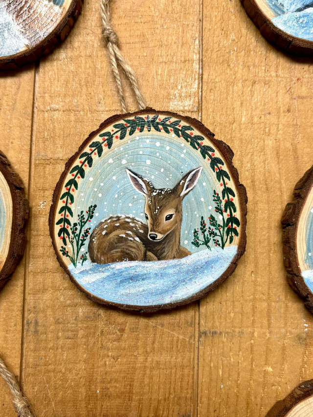 💙" Bambi " - peinture rondin 8 cm (pin)