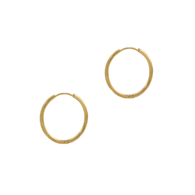 Anneaux dorés acier inoxydable 15x1,6mm