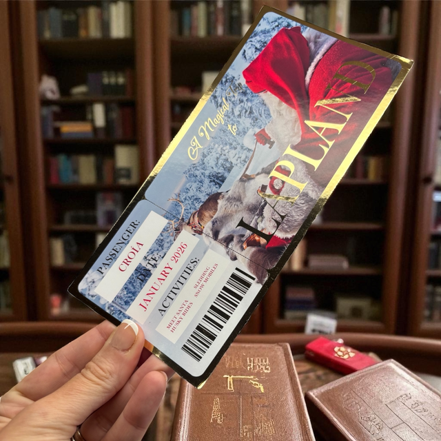 Lapland  Christmas reveal boarding pass gift ticket  
