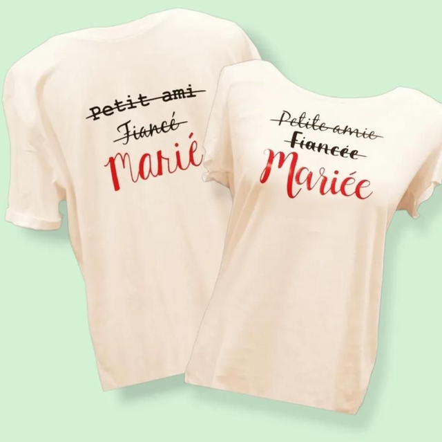 Duo de T-shirts &quot;Mariés&quot; 