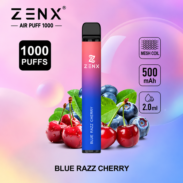 ZENX Air Puff 1000 – Blue Razz Cherry – 20 mg