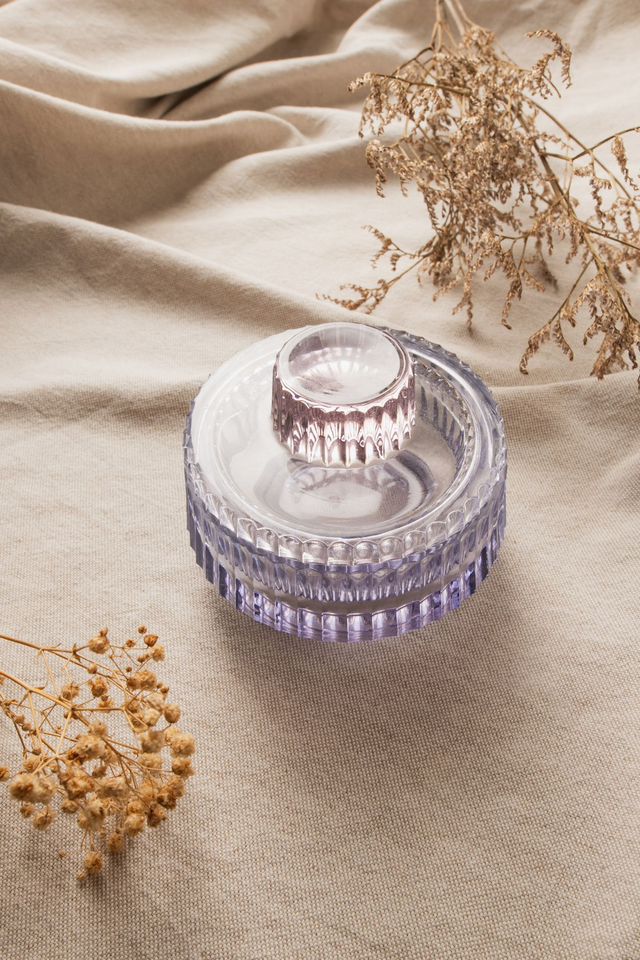 Bonbonnière en verre lila ✨
