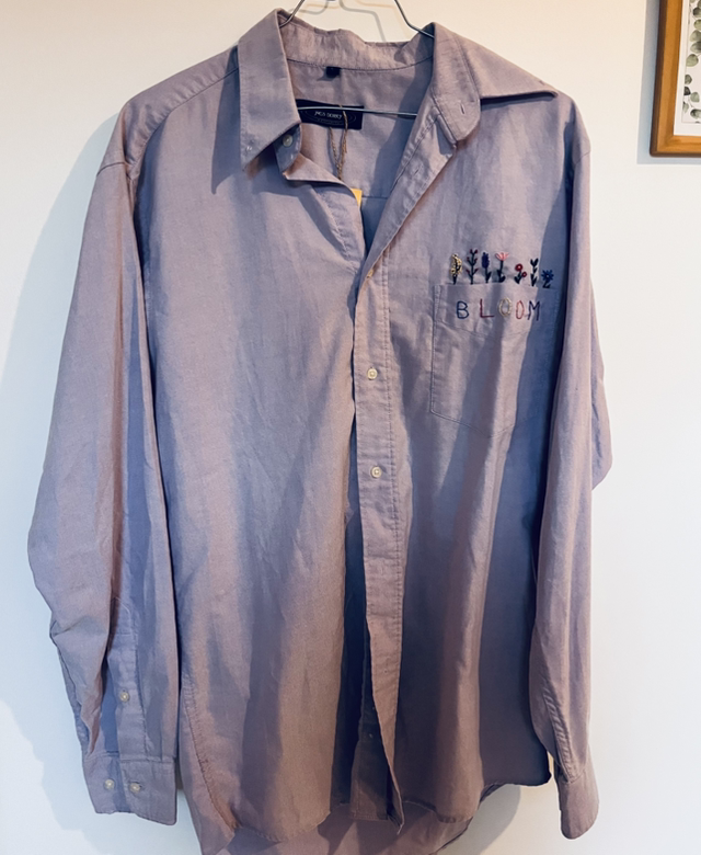 Chemise violette brodée BLOOM