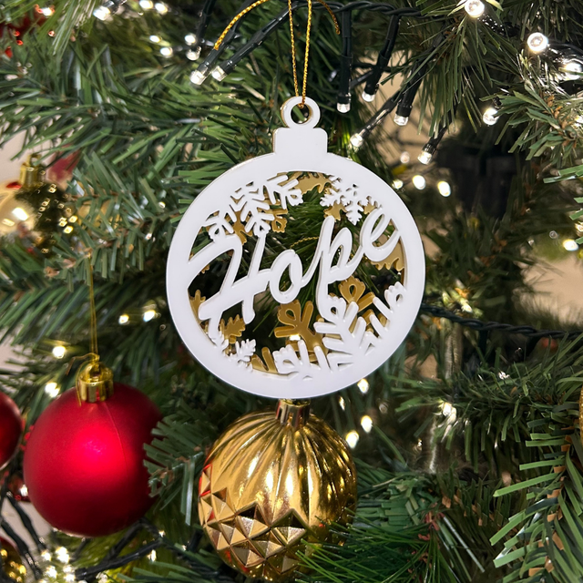 2 x Circular Hope Baubles (Gold)