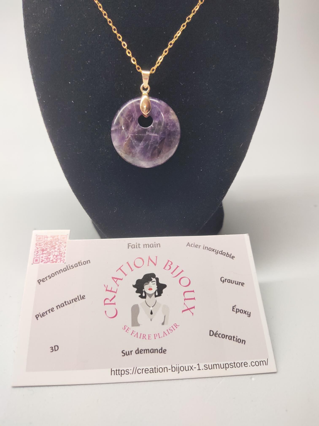 Collier donuts en améthyste 