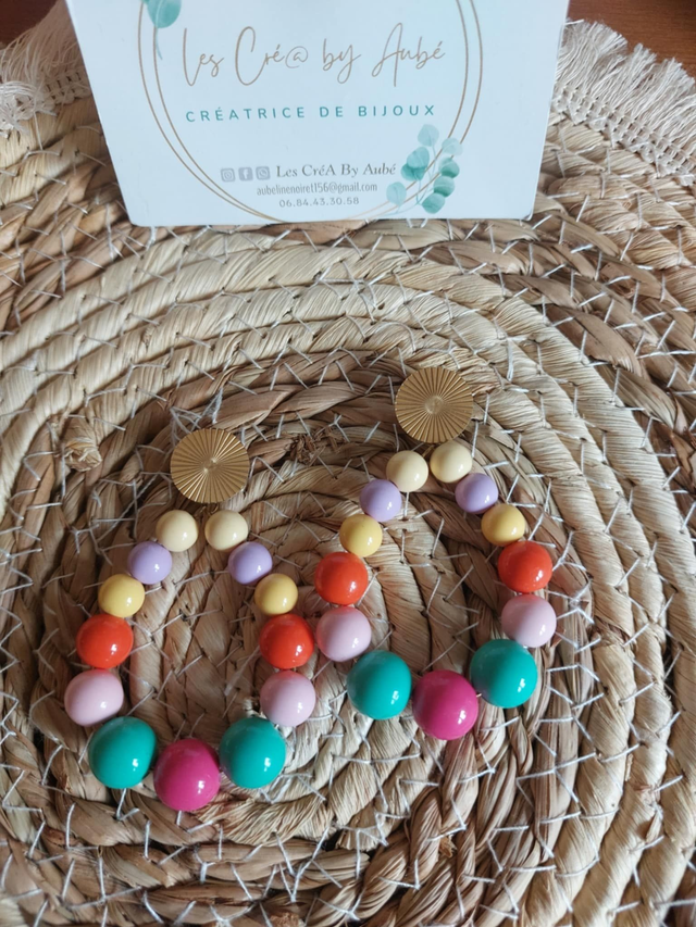 BO CHIC PERLES MUTLICOLORS / ACIER INOXYDABLE 0000205