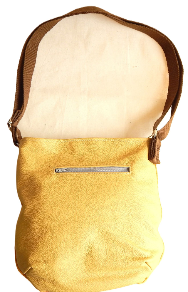 Gold leather handbag