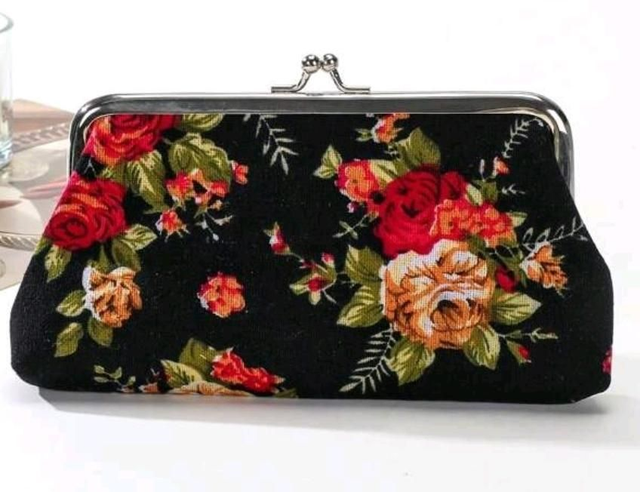 Grand porte monnaie fleurs 