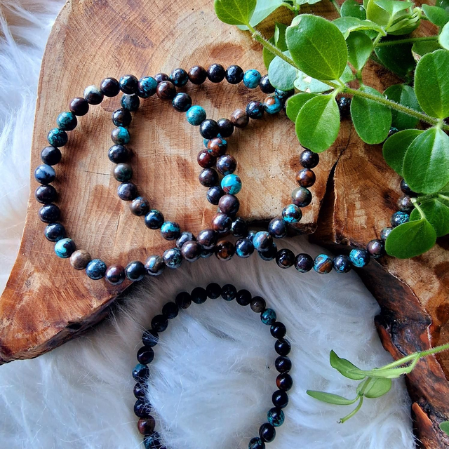 Peruvian Chrysocolla 6mm Beaded Bracelet 