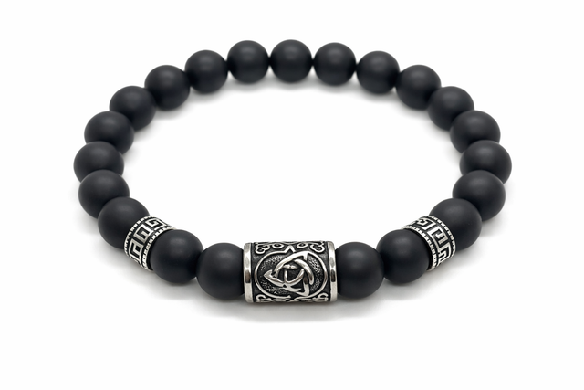 Bracelet Onyx noir Mat 8 mm 