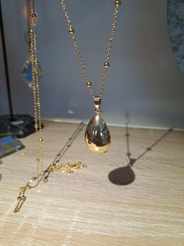 Bola de grossesse "goutte" - Acier inoxydable doré