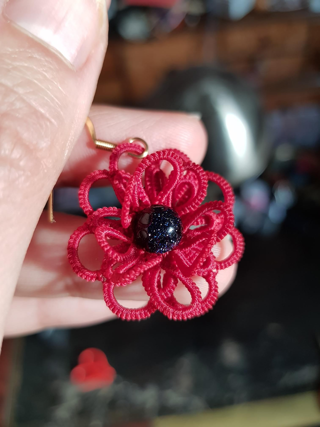 Boucles d'oreille en dentelle Pénelope - avec perle