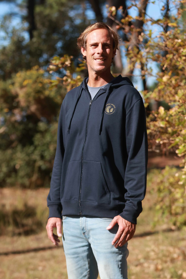 SWEAT-SHIRT ZIPPÉ À CAPUCHE - BLEU MARINE