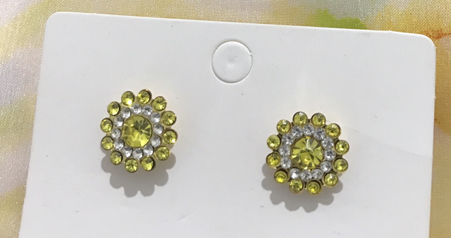 Yellow Stone Stud Earrings - STU80