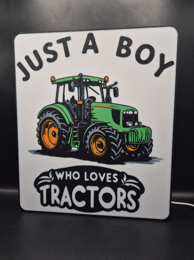 Light Up Sign Just A Boy Who Loves Tractors