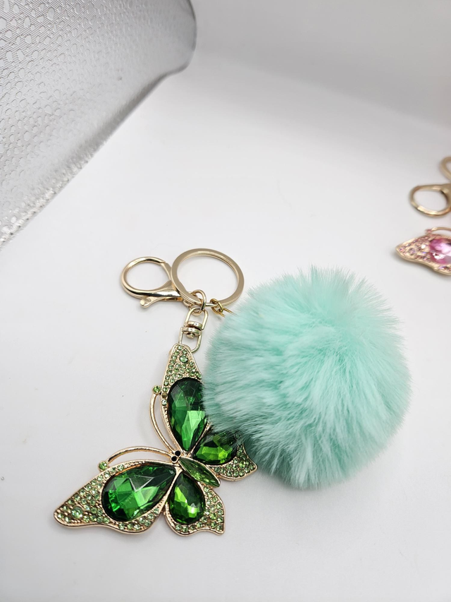 Porte-clés papillon vert