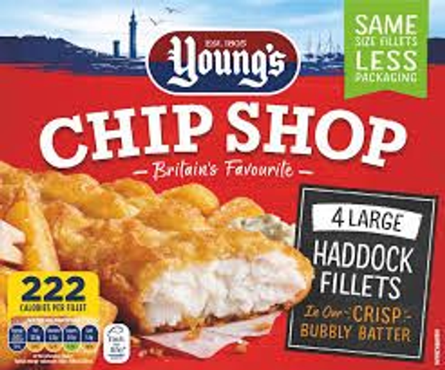 Young's Chip Shop 4Lg Haddock Fillets 440g