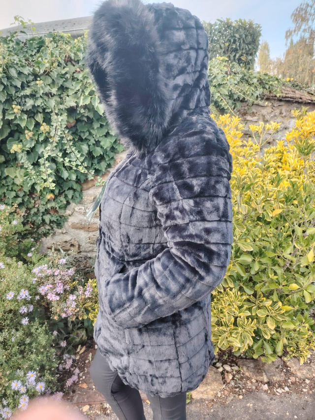 🌈Manteau femme noir taille S réversible pilou pilou et imperméable – Confort chaud et protection pluie🌈