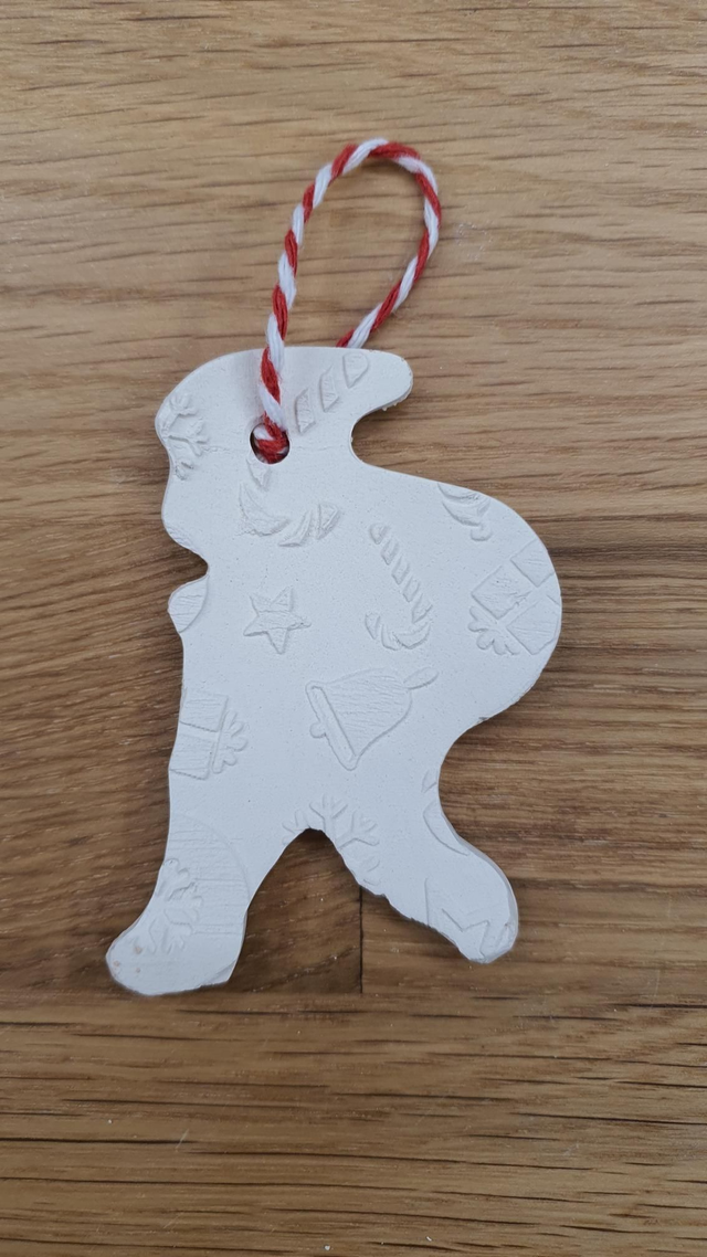 Santa Xmas decoration/present tag (paintable)