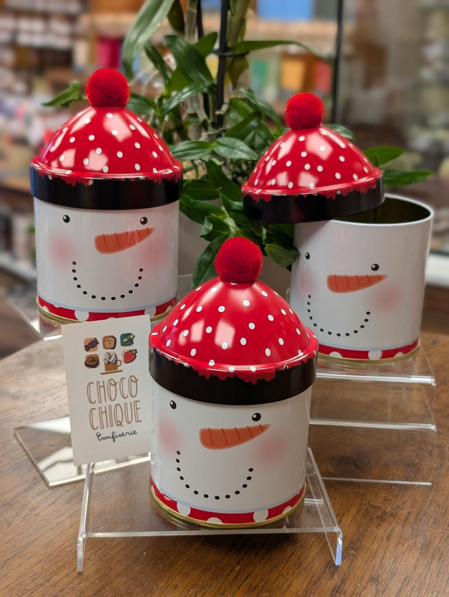 Boîte de Noël + Bonnet &quot; Bonhomme de neige&quot;