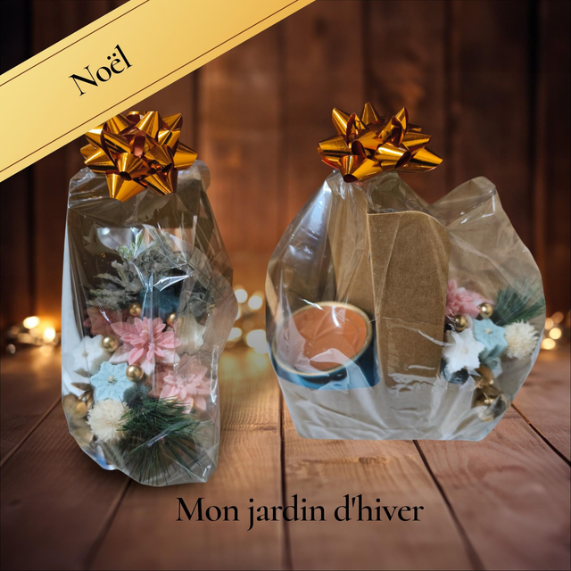 Composition florale d'hiver  avec fondoir 