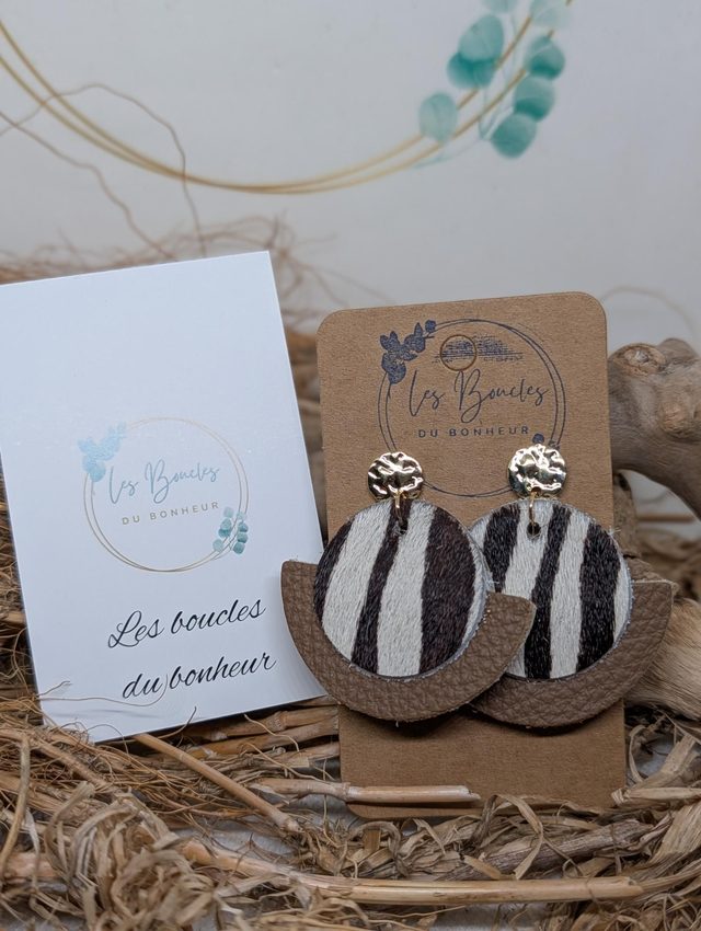 Boucles d'oreilles Dona zèbre do087