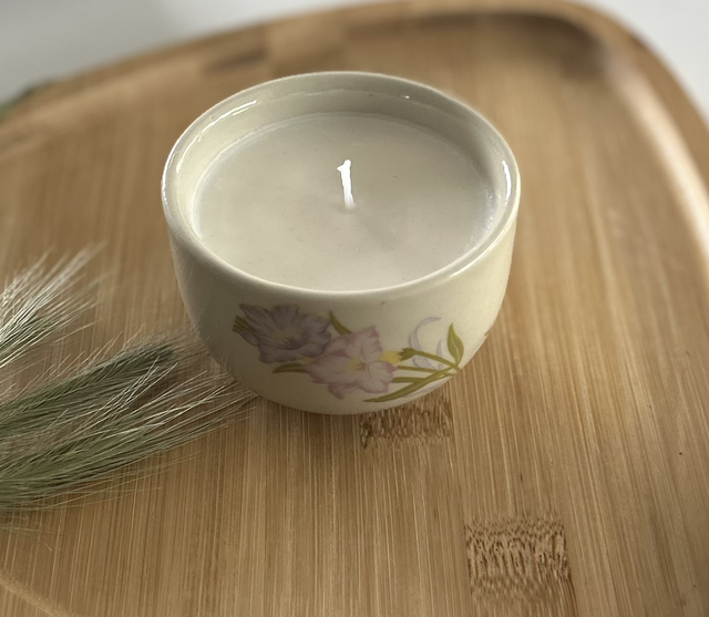 Bougie tasse fleur avec ou sans soin