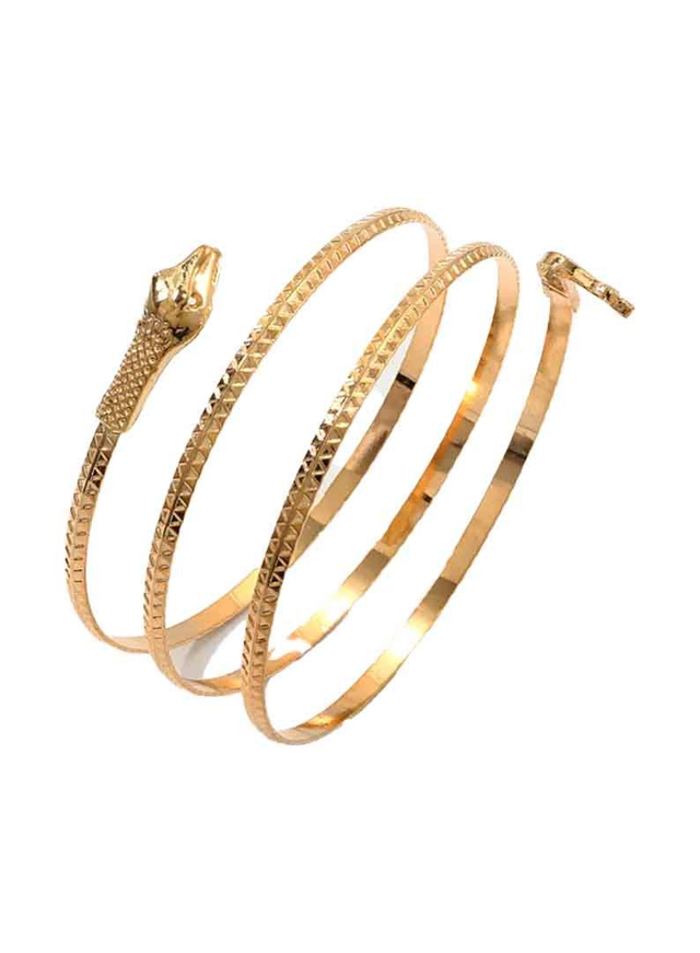 Bracelet de bras fin serpent enroulé or