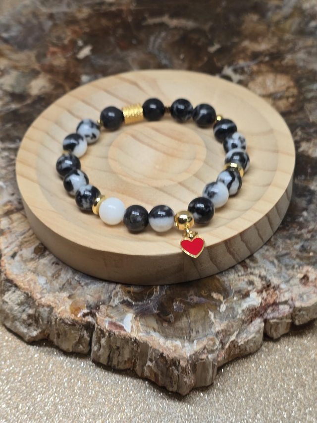 Bracelet Jaspe zèbre en 0,8 cm