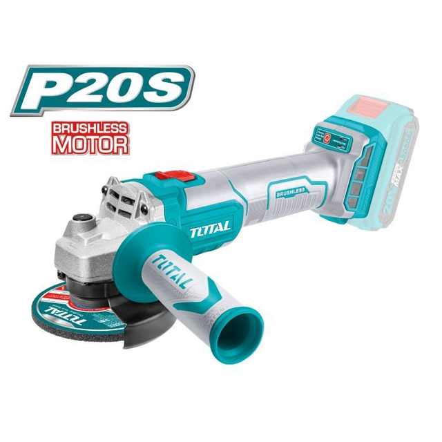 Amoladora 115mm  sin escobillas  TOTAL  20V  mod.TAGLI201158    (Batería no incluida)