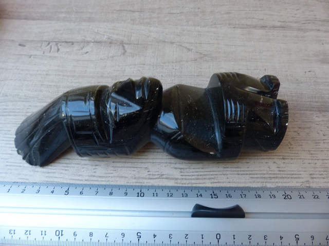 Statuette Totem Guerrier Aztèque/Maya/Inca en Obsidienne Dorée – Pièce Unique et Sculpture Artisanale de Collection