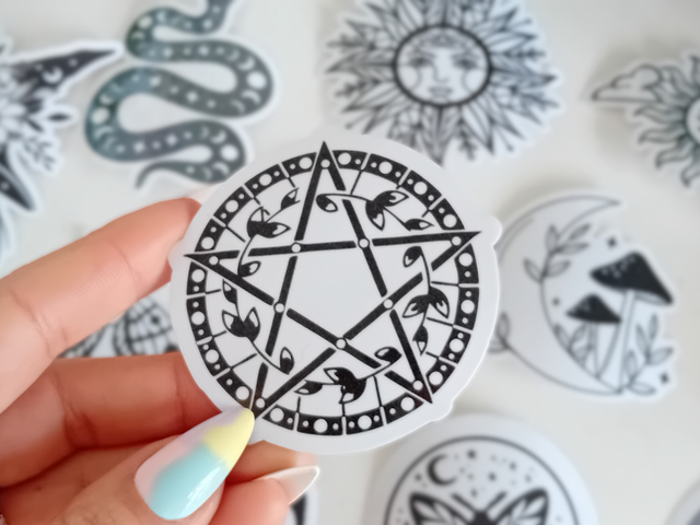 Sticker Holographique Waterproof -  Pentagramme