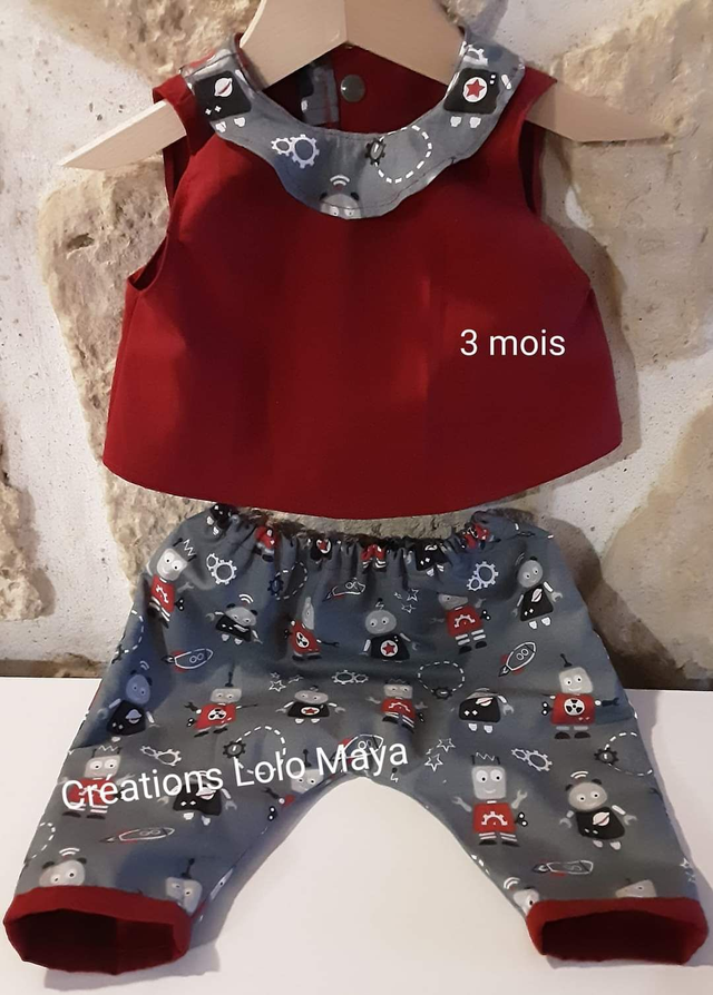 Ensemble Sarouel 3M "Robots" (haut et bas)