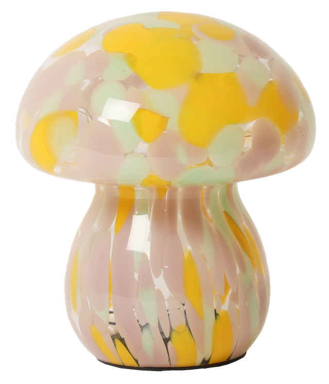 Lampara Mushy  amarilla y rosa