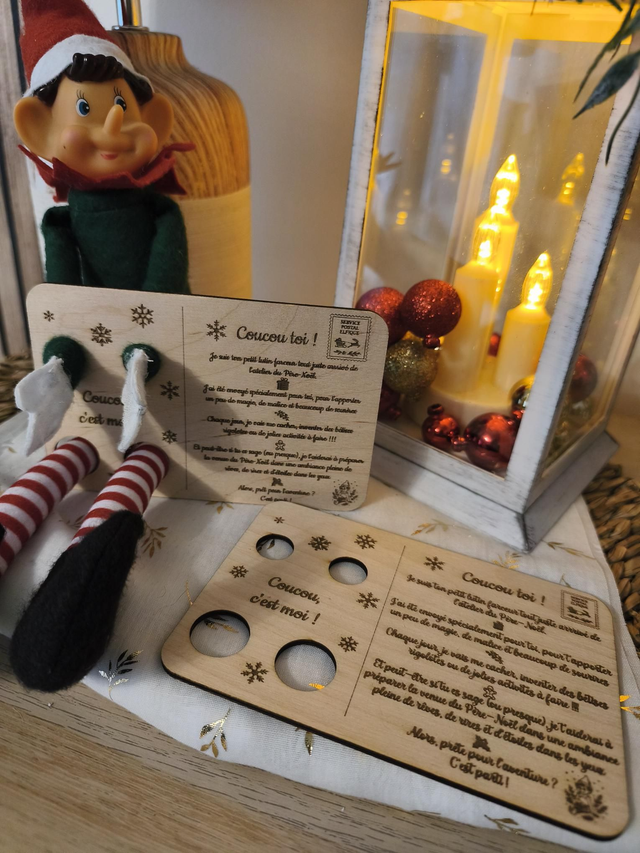 Carte d’arrivée du lutin farceur ✨ personnalisée – Noël magique