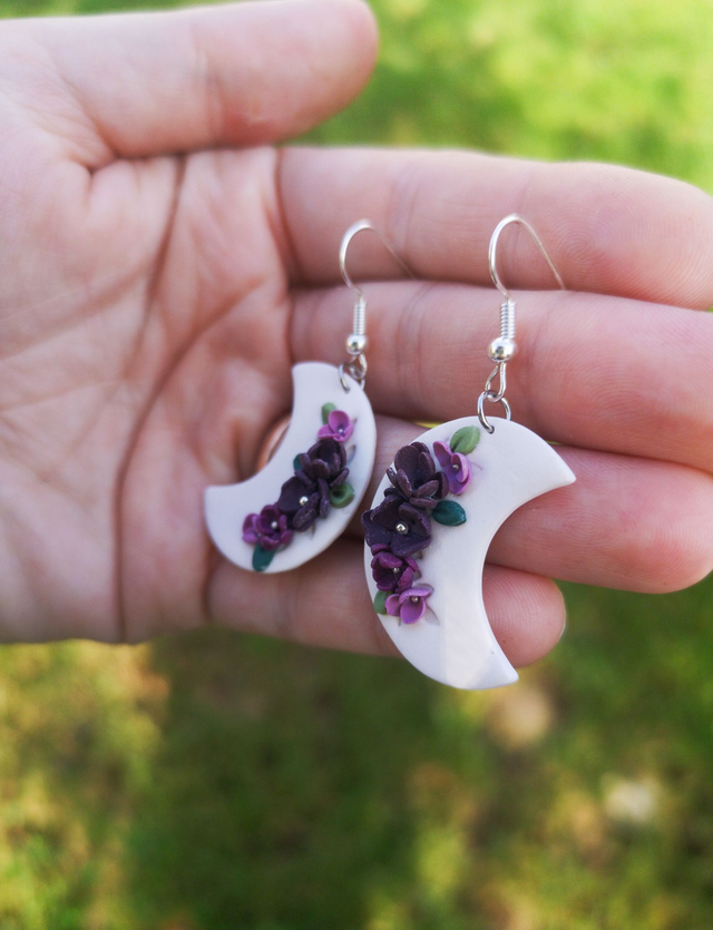 Collection Florale Prune du Jardin - Boucles d'oreilles Athéna