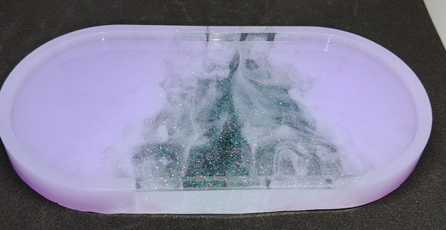 Vide poche lilas et paillettes holographiques 