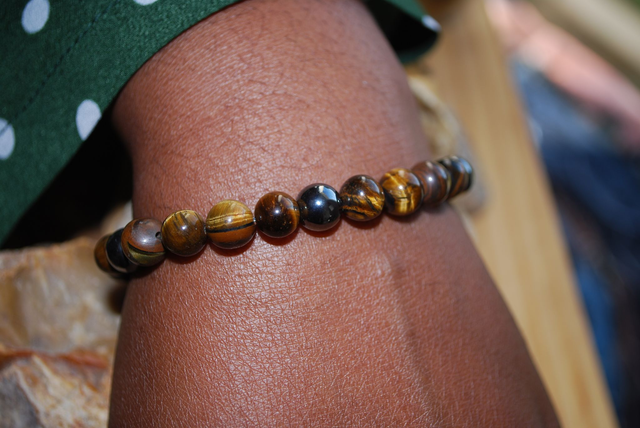 Bracelet en œil de tigre et hématite