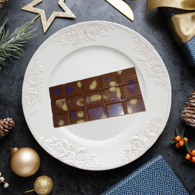 Vegan Medium Arty bar purple and gold 